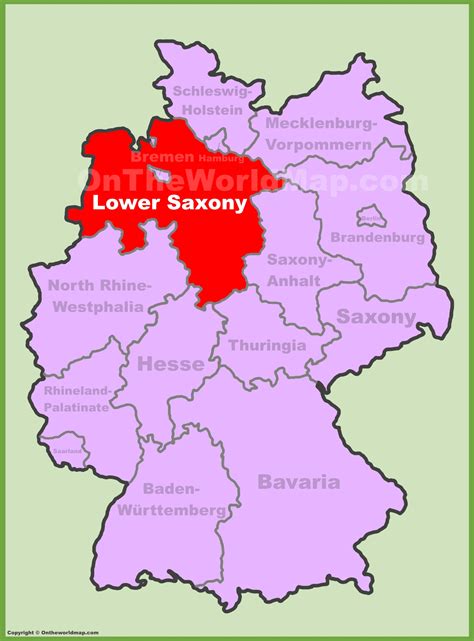 lower saxony germany map